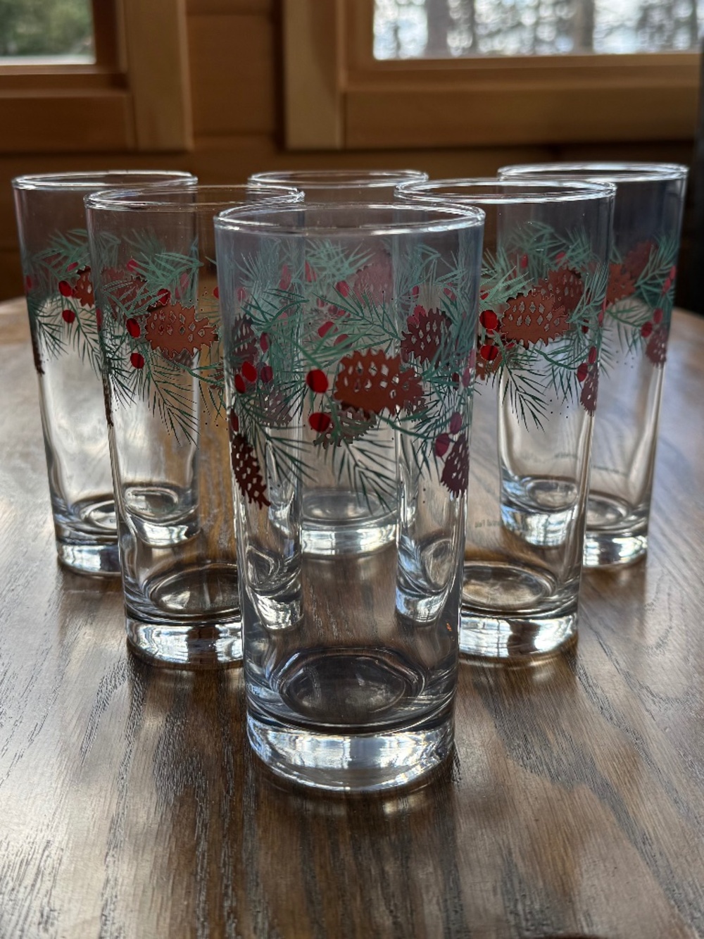 Pine Cone & Berry Glasses - Vintage 1993